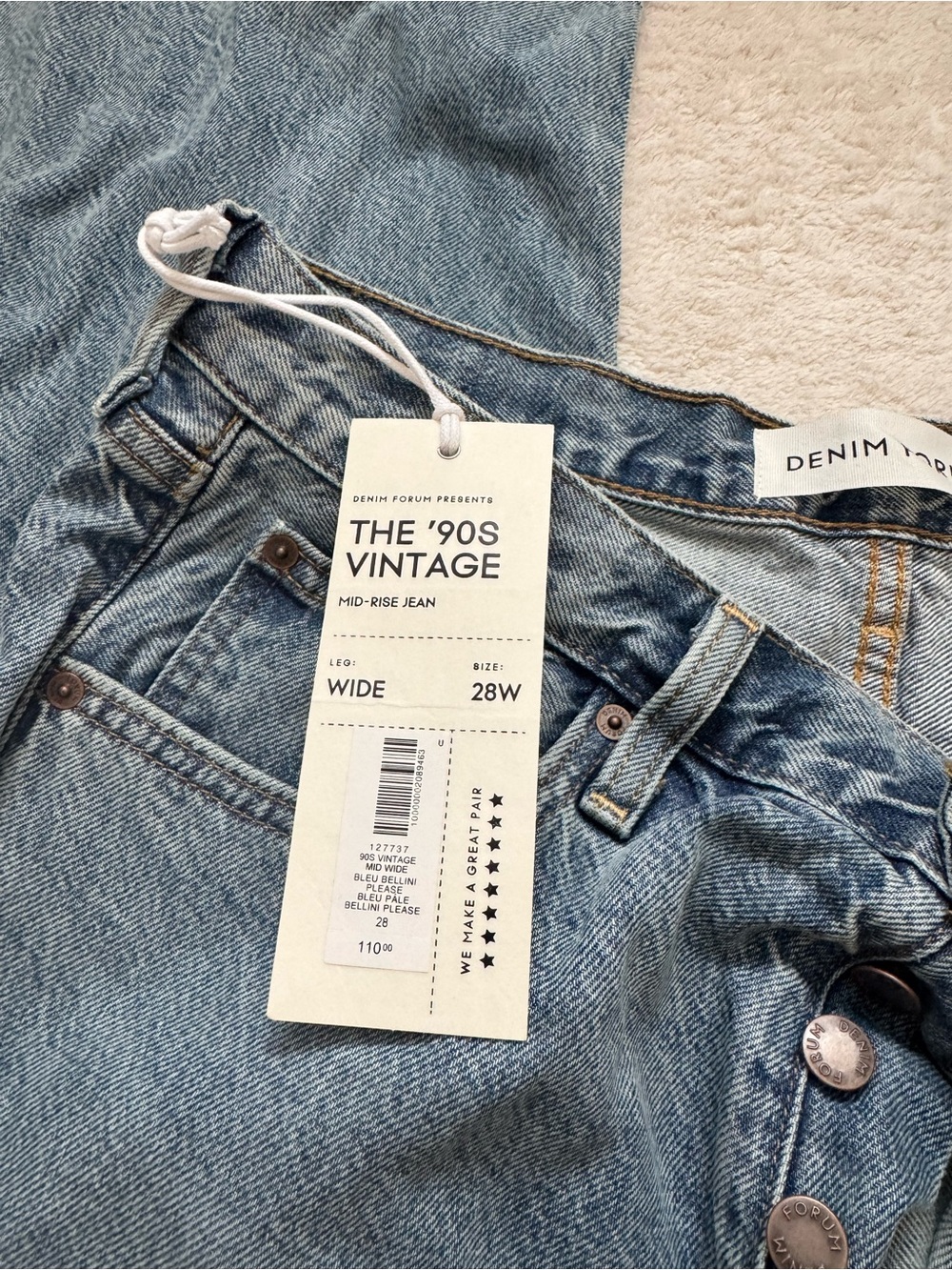 Aritzia Light Blue Wide-Leg '90s Vintage Jeans